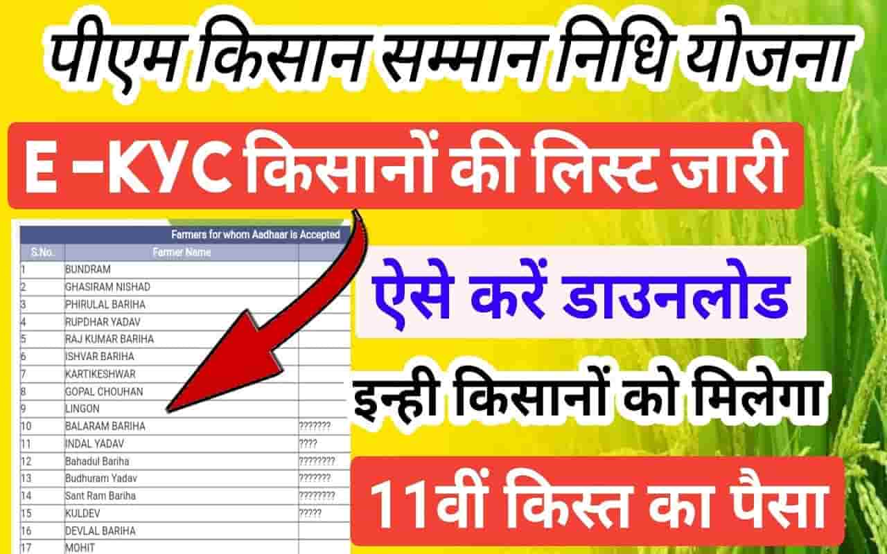 PM Kisan EKYC List Status