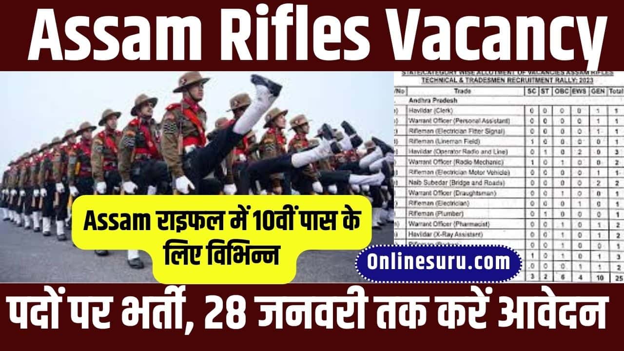 Assam Rifles Vacancy 2023: असम राइफल में 10वीं पास के लिए विभिन्न पदों पर भर्ती, 28 जनवरी तक करें आवेदन Full Information 3 Assam Rifles Vacancy