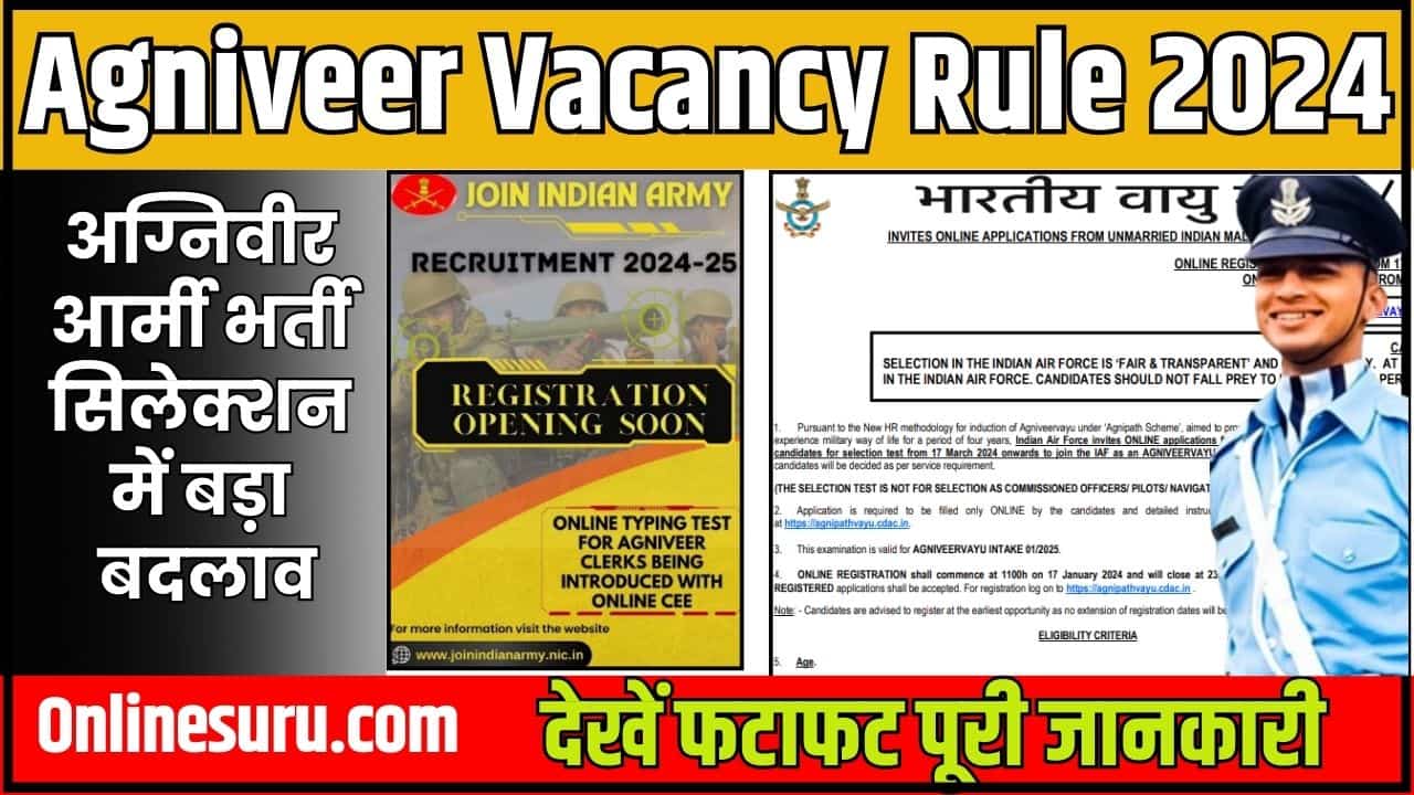 Agniveer Vacancy Rule 2024: अग्निवीर आर्मी भर्ती सिलेक्शन में बड़ा बदलाव, अब सिलेक्शन और भी मुश्किल Full Information 3 Agniveer Vacancy Rule