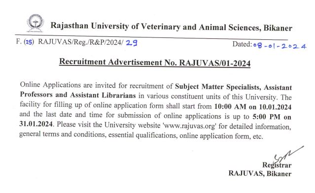 Rajuvas Vacancy 2024: राजूवास मे 12वी पास के लिए निकली सरकारी नौकरी, आवेदन 31 जनवरी तक Full Information 4 Rajuvas Vacancy
