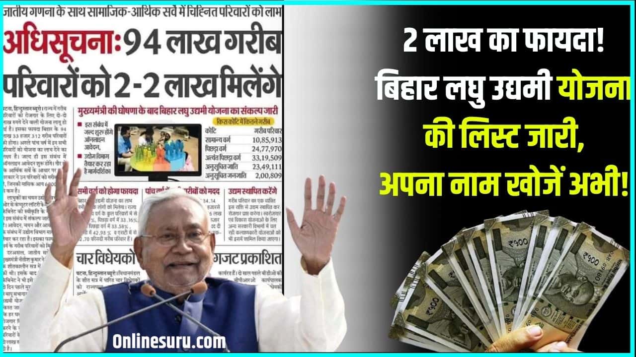 Bihar Laghu Udymi Yojana Selection List 