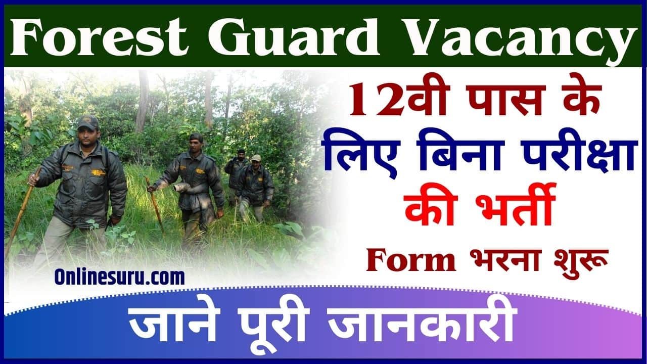 Forest Guard Vacancy 2024: 12वी पास के लिए बिना परीक्षा की भर्ती, फॉर्म भरना शुरू Full Information 3 Forest Guard Vacancy