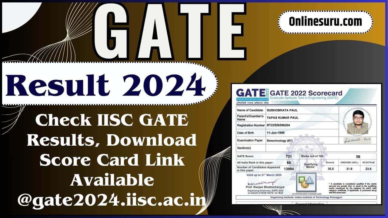 GATE Result 2024 (Released) – Check IISC GATE Results, Download Score Card Link Available @gate2024.iisc.ac.in 3 GATE Result