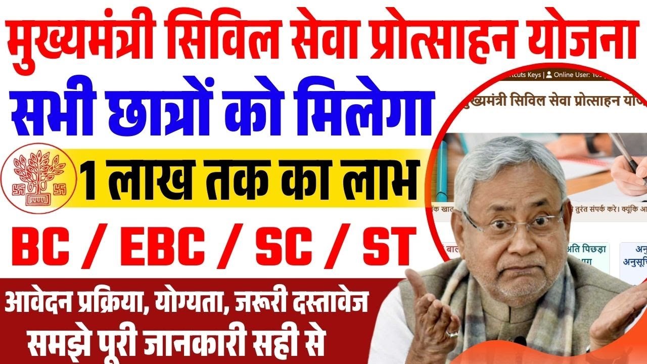 Bihar Civil Seva Protsahan Yojana 2025( बिहार मुख्यमंत्रीसिविल सेवा प्रोत्साहन योजना 2025) Full Information 9 Bihar Civil Seva Protsahan Yojana 2025