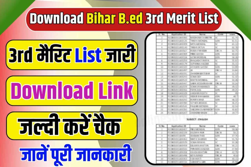 Bihar B Ed 3rd Merit List 2024 Download Link (Out) – बिहार बी. एड 3rd मैरिट लिस्ट 2024 Download Link 3 Bihar B Ed 3rd Merit List